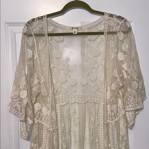 Miami Long Floral Embroidered Lace Duster